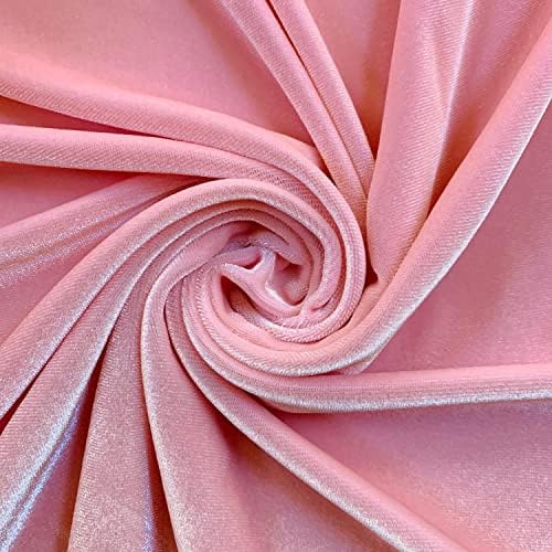 Нови тъкани Daily Princess Светло Розово Еластична Полиестерна Кадифе плат Spaex за Бантов, Горните Възли, Главоболие, Чалми,