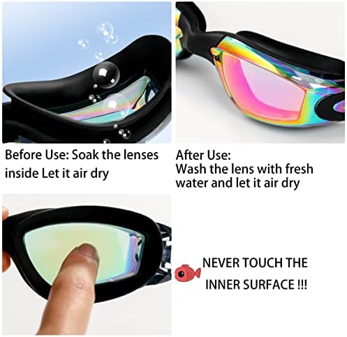Очила за плуване EWPJDK - 2 опаковки Очила За плуване С защита От Замъгляване Без Протичането на Възрастни Жени,