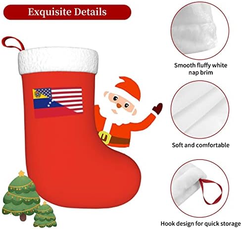 Коледни Чорапи с американския Флаг и с Флага на Венецуела TZT, Подаръци за Коледно парти за семейни Празнични украси 18 Инча