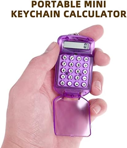 Toyvian 3 бр. мини-калкулатор, ключодържател, джобен калкулатор, Електронен калкулатор, верижка за ключове,