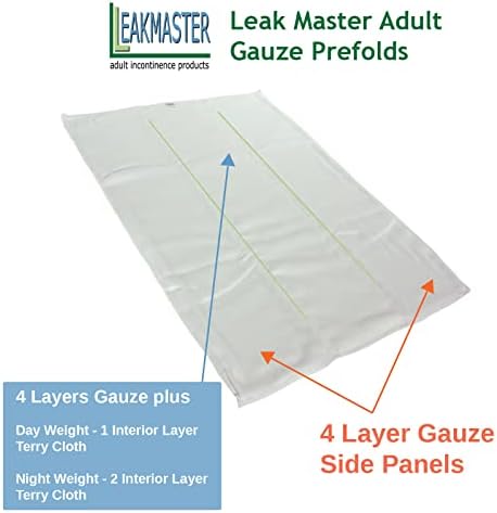 Тъканни памперси LeakMaster за възрастни с предварително полагане, Марлевое заключване - Памук, пелени за Многократна
