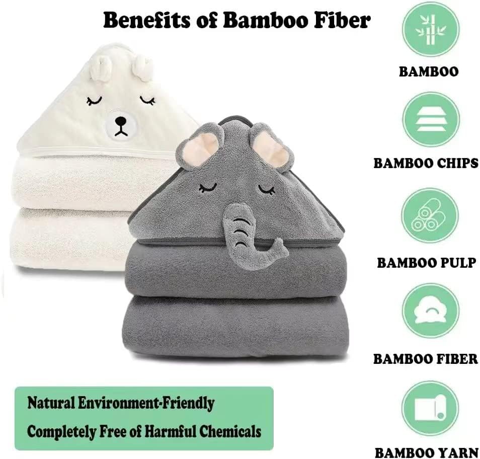 YECELINST 2 опаковки Бамбуково детски хавлии с качулка - Премиальное Меки кърпи за баня, за вана за бебета,