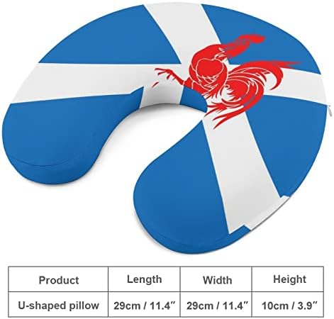 Червен Петел Шотландския Флаг Пътна Възглавница За Врата U-Образна Форма за Подкрепа на Главата и врата Възглавници