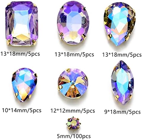 Златни Кристали, Шупи Шият Кристали и Шият Стъклени Скъпоценни Камъни Бижута за Дрехи и Изделия за Бродерия