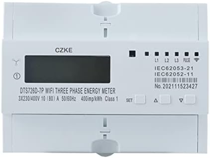 BEFIA Монофазен 220v 50/60 Hz 65A Din Рейк WiFi умен Брояч на енергия Таймер Монитор Брояч кВтч Ваттметр (Цвят: