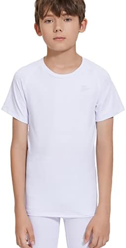 DEVOROPA Младежта Компресиране Тениска За момчета С Къс/Дълъг Ръкав, Футболна Бейзболна Майк, Бързосъхнеща Спортна