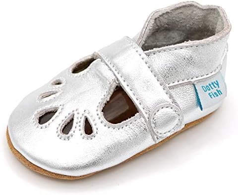 Детски обувки Dotty Fish, кожени обувки за креватче с Т-Образна перекладиной за момичета