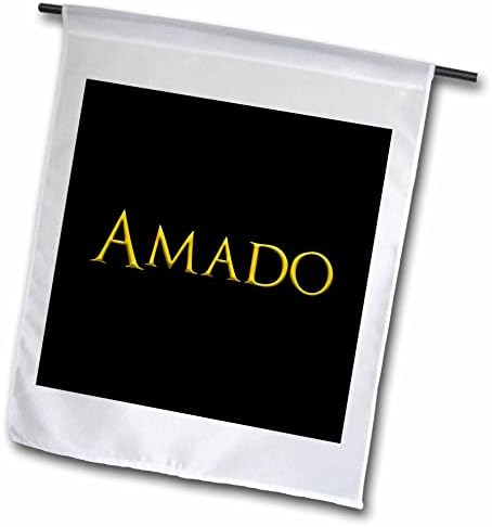 3дРоуз Амаду Често срещано име за момче в Америка. Жълто на черно Амулет - Знамена (fl-364286-1)