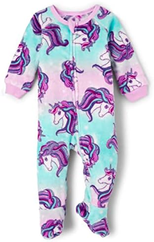 Цельнокроеная пижама с цип Отпред от памук за малки момичета The Children ' s Place, Плътно прилепнали към тялото