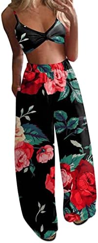 Жена Комплект Панталон С Шарките на Божур, Рисувани от Мастило, Комплект панталон с Цветен Модел, Секси Бохемски Комплект от