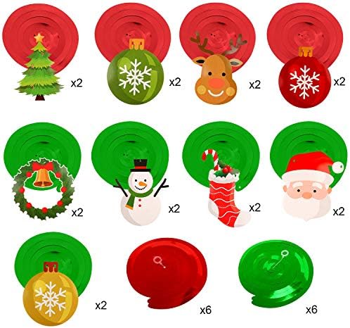 Комплект Коледни Висящи бижута Konsait (32 бр.), Весели Коледни Гирлянди с Swirls, Коледно Дърво, Чорапи под формата на Снежен