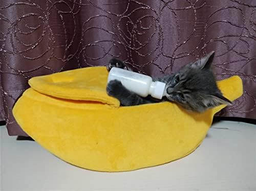 MMyydds Бананова легло за котка, Къщичка за Кученце, Куче будка, Топли Аксесоари за домашни котки, Възглавници за коте,