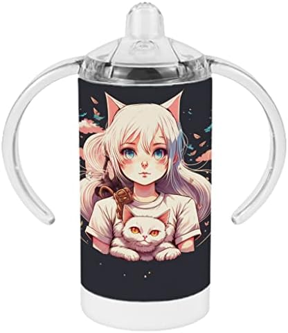 Чаша за Потягивания момичета Неко - Kawaii Аниме Baby Sippy Cup - Чаша За Любителите на котки