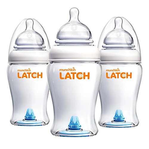 Детска бутилка Munchkin® Latch™ против Колики с Сверхгибкой соской в формата на гърдите, не съдържа BPA 8 грама, 3 опаковки.
