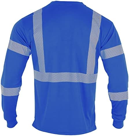 VENDACE Защитни Светлоотразителни Ризи с Дълъг Ръкав Висока Видимост ANSI Class 2 Hi Vis Тениски за Строителни