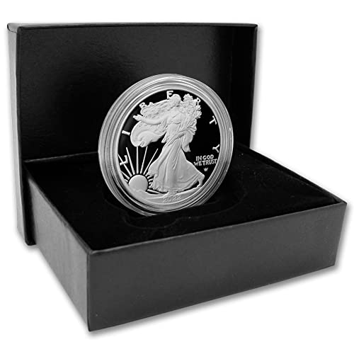 Монета американски сребърен орел 2022 година с тегло 1 тройунция (PF - в капсула) със сертификат за автентичност и оригинална