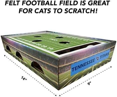 Стъргало за котки футболен стадион NFL Тенеси Титанс Намери и играй в кошачью кутия. Играчка за котки на деня с 2 Топки за котки