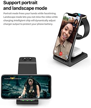 Безжична зарядно устройство Intoval 3 в 1 за Fitbit Versa 4/3, Sense 2/1, iPhone и Samsung Galaxy Note, Galaxy Рецептори