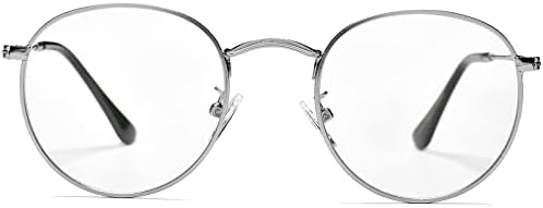 ПОРАДУЙ, Блокер Синя Светлина Очила за Жени, Мъжки Ретро Кръгли Метални Рамки За Очила, Лещи със Защита