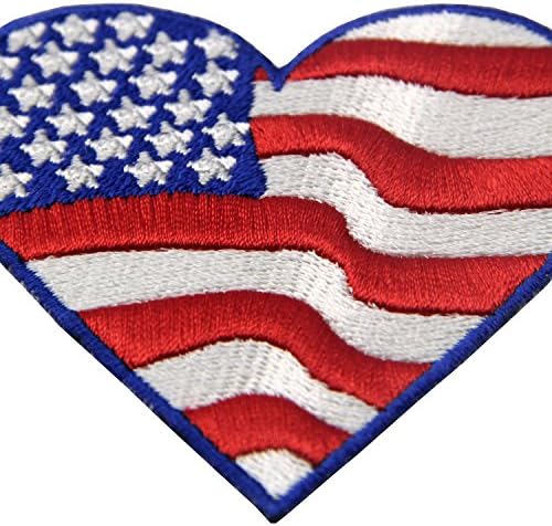 EmbTao Бродирана Флаг на САЩ във формата на Сърце Америка Желязо на Зашит Нашивке