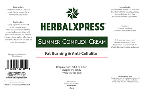 Крем Herbalxpress Slimmer Complex Cream 8oz - съдържа растителни съставки, необходими за поддържане здравето