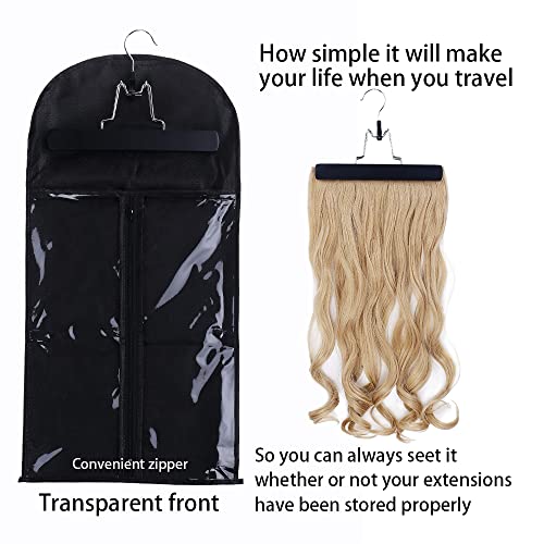 4 Опаковки Титуляр За Удължаване на Косата, Чанта За Съхранение на Перука с Закачалка, изкуствена коса, Снопчета