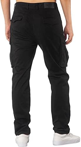 Мъжки работни панталони-карго ITALY УТРОТО Черен цвят с Множество по-Големи и Дълбоки джобове Обикновена засаждане