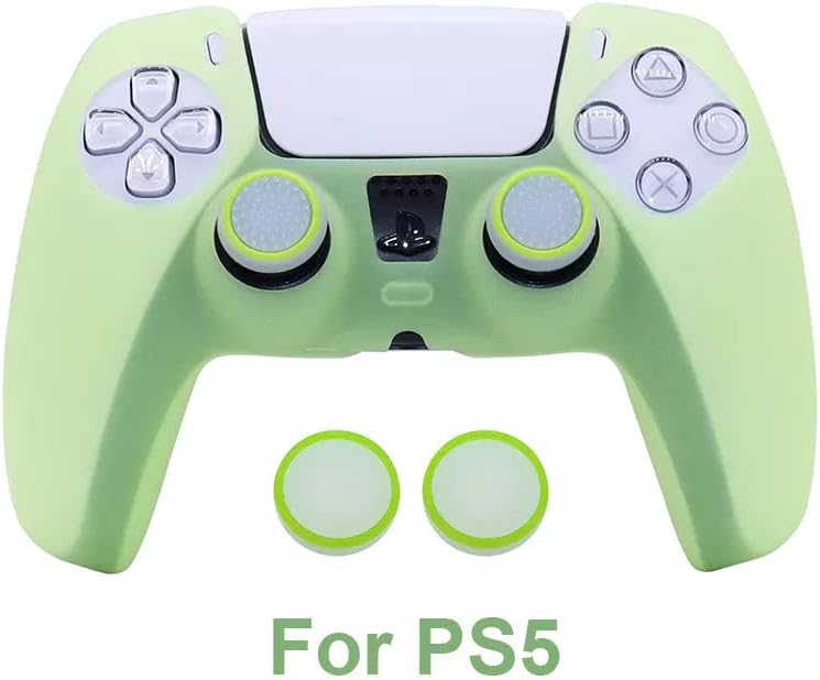 Силиконова обвивка контролер PS5 Свети в Тъмно рамките на защитен джоба за Playstation 5 с подходящи дръжки за по-големи