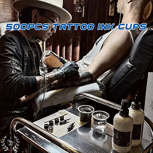 Капачки за мастило за татуировки CINRA, 500шт Чаши за Мастило за татуировки 11 за Еднократна употреба Пластмасови