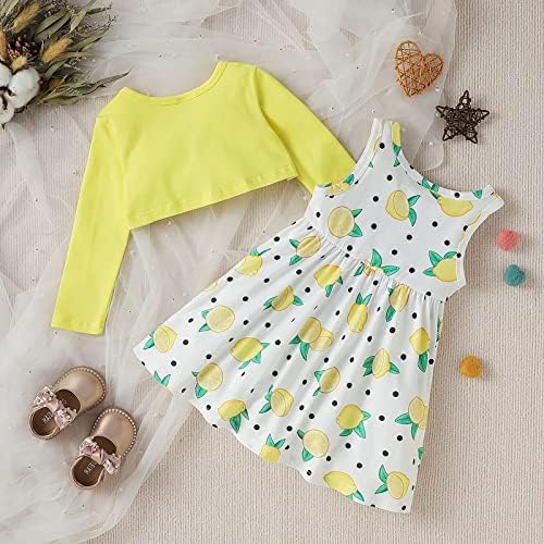 DaMohony/ Рокля и жилетка за малки момичета, Рокля с цветен модел и Болеро, Пролетно-Летен комплект дрехи от 18 месеца