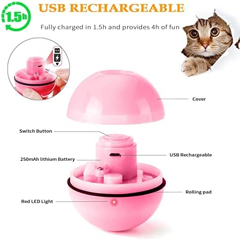 UeoXtny Smart Interactive Котка Топка Toys USB Зареждащи се Автоматично Въртящи се предни led Топки за домашни