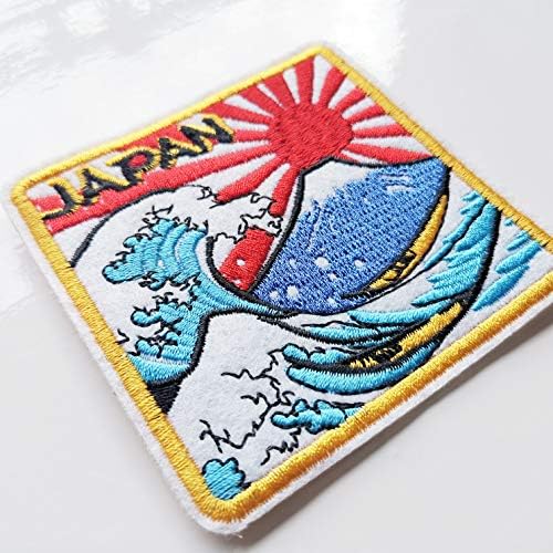 Японската Нашивка Изгряващи Ленти на Голямата вълна Канагавы Бродирана Иконата на Желязо В Зашит Эмблеме