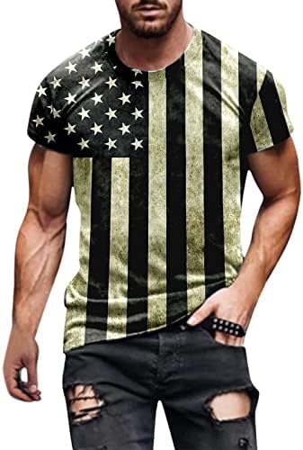UBST Мъжки солдатские тениски с къс ръкав, Патриотичен Американски флаг, плътно Прилепнали тениски с мускулите,