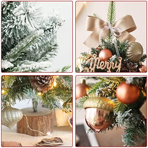 Щастливата Моне 18-Инчовата Дъска Коледно Дърво Мини Изкуствен Сняг Стекается Борова Коледна Елха за вашия Десктоп на Масата