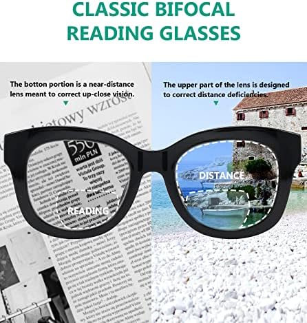 Eyekepper 4 Опаковки Бифокальных Очила За четене В Големи Рамки, Женски Бифокални Очила за четене в Големи