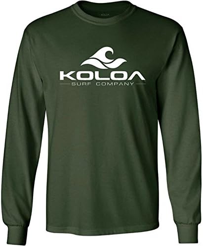 Сърф в Koloa. Тениски от плътен памук с дълъг ръкав с логото на Wave обикновен, Голям и Висок размер