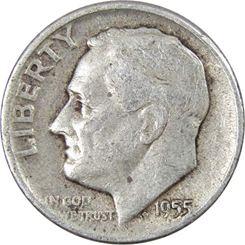 1955 D Roosevelt Dime AG ЗА Добра от 90% от Сребърна монета на САЩ 10в, са подбрани