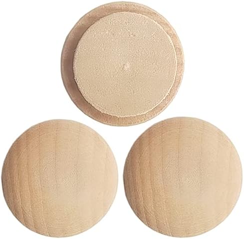 Дървени мъничета копчета 20 мм/0,78 инча Дървени мъничета от масивно дърво, Винтови капачки С дървени дупки,