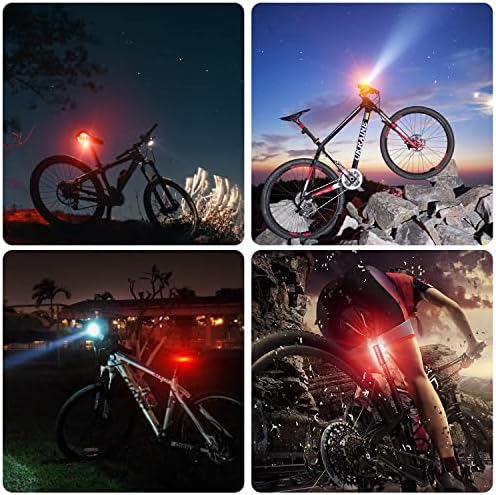 KASLIGHT Мощен USB Акумулаторна Велосипеден фенер, Ярки 8 led велосипедни лампи капацитет 10000 ма Отпред