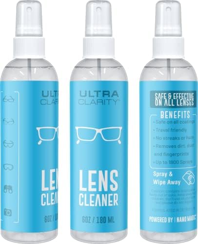 Спрей за почистване на лещи на очила Ultra Яснота, 6 унции, За Очила, Екрани, телефони и електронни устройства, Оптични
