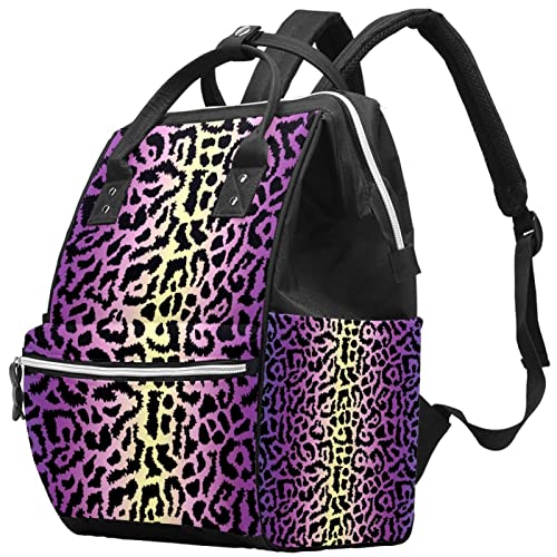 Раница-чанта за Памперси LORVIES Леопард Животните, Многофункционална чанта с Голям Капацитет