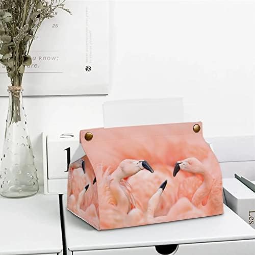 Фламинго Капак Кутии за Салфетки От Изкуствена Кожа Притежателя Кутии За Салфетки Правоъгълен Калъф За Салфетки За Лице