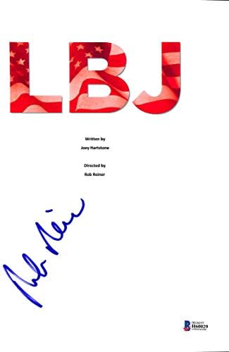 Роб Райнер Истински Подписан от Сценария на филма LBJ Корица С Автограф на БАН H60029