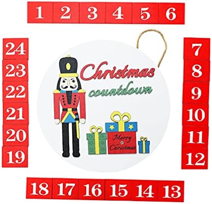 BESTOYARD Външна Дървена Табела Адвент Коледен за Обратно Броене Календар за Обратно броене до Коледа Блокове