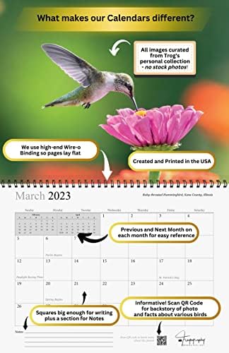 Стенен календар Trogography Wings of Nature 2023 | Красив Календар на дивата природа, многоцветен