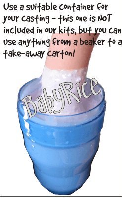 Комплект за детска леене BabyRice / Рамка с ефект дъб 11,5x8,5 / Бяла планина на 3 дупки / Бяла основа / Сребриста