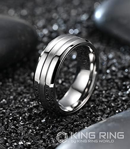 King Ring Плосък пръстен 8 мм – Мъжки пръстен с матово покритие, подходящ като мъжки годежен пръстен, пръстен