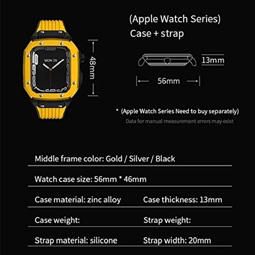 TEXUM за Apple Watch Band Series 7 45 мм Модифицирующий комплект Klockarmband часовник от сплав kvinnor (цвят: златна закопчалка