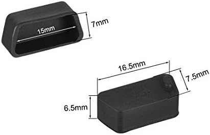 uxcell 5 бр. VGA Портове и конектори Силиконови Протектори Шапки на Кутията за Прах за DB9, RS232, 15 мм x 7 мм, Черен