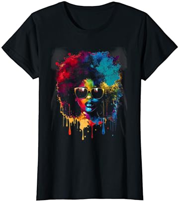 Акварел Черната Кралица на Афро Меланин Графични Тениски за Жени Тениска